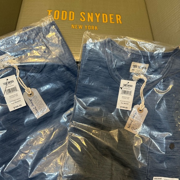 NWT Todd Snyder M or XXL BLEACHED INDIGO SLUB POCKET TEE - Picture 3 of 14
